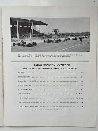 Trenton Speedway Pictorial Souvenir Program, 100-Mile National Championship Race (10/11)