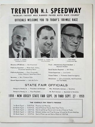 Trenton Speedway Pictorial Souvenir Program, 100-Mile National Championship Race (2/11)