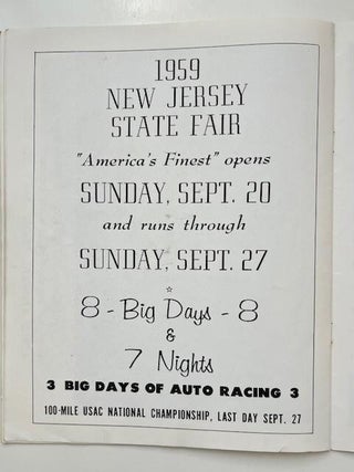 Trenton Speedway Pictorial Souvenir Program, 100-Mile National Championship Race (9/11)