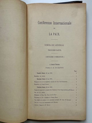 Conférence Internationale de la Paix, La Haye 18 mai-29 juillet 1899. Troisième Partie... (3/15)