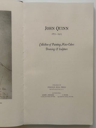 The John Quinn Collection of Paintings, Water Colors, Drawings & Sculpture (4/20)