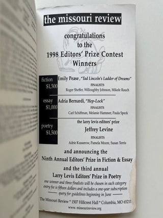 The Missouri Review Vol. 22, No. 1 (Spring 1999 (16/17)