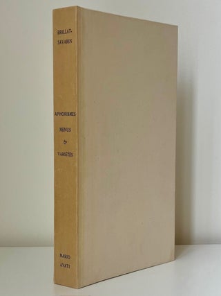 Item #1173 Aphorismes, menus & vari&eacute;t&eacute;s. Jean Anthelme Brillat-Savarin