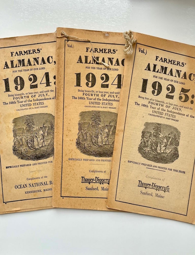 Item #1177 Three Farmers' Almanacs from Maine